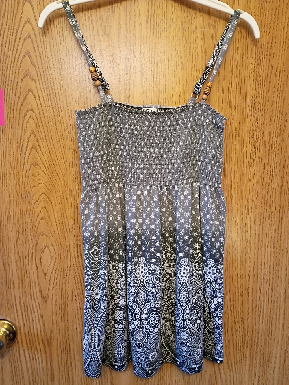 Next Era Gray and White Paisley Mini Dress